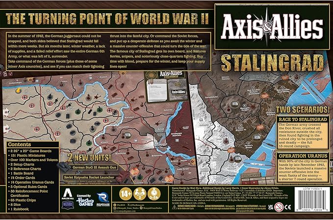 Renegade Game Studios Games Axis &amp Allies Stalingrad WWII Strategy Board Game with 150+ Miniatures Two Player Tactics Ages 14+