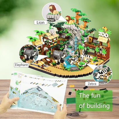 Zoo Micro Building Blocks Set 4800PCS for Adults or Teens Ages of 14+ Animals Park DIY Modle Kit in Living Room or Office Decorative Items Collection Model for Lovers