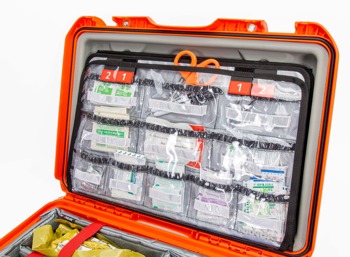 NANUK 940 Waterproof EMS/EMT Empty Hard Case with Dual-Compartment Lid Organizer and Padded Dividers – First Aid Organizer for Trauma Kits & IP67 Dustproof, Impact-Resistant – Black