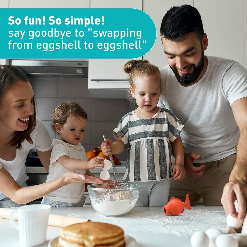 Peleg Design Egg Separator for Raw Eggs – Silicone Egg Yolk and White Separator, YolkFish Lips Swallow Release – Cute Kitchen Tool Gadget for Cooking/Baking