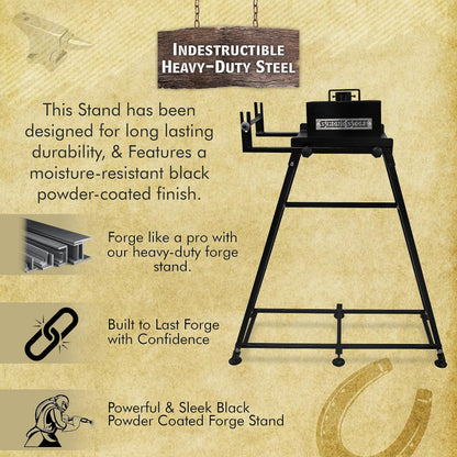 SIMOND STORE Forge Starter kit Stand - Compatible with All Single Burner Blacksmith Forge Kit - Steel Blacksmithing Starter Kit - Propane Forge Kit Stand 12 inch Home Forge Starter Kit Tool Stand…