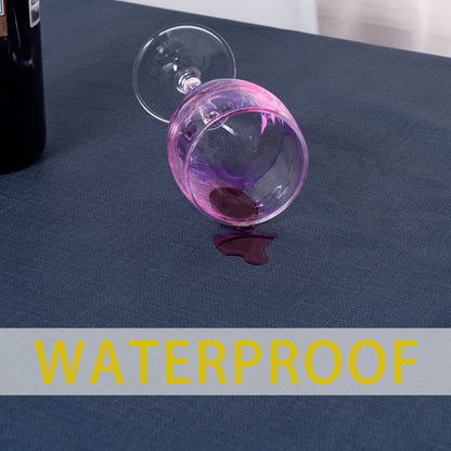 sancua 100% Waterproof Rectangle PVC Tablecloth - 60 x 140 Inch - Oil Proof Spill Proof Vinyl Table Cloth, Wipe Clean Table Cover for Dining Tables, Buffet Parties and Camping, Greyish Blue