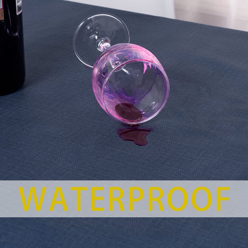 sancua 100% Waterproof Rectangle PVC Tablecloth - 54 x 78 Inch - Oil Proof Spill Proof Vinyl Table Cloth, Wipe Clean Table Cover for Dining Tables, Buffet Parties and Camping, Greyish Blue