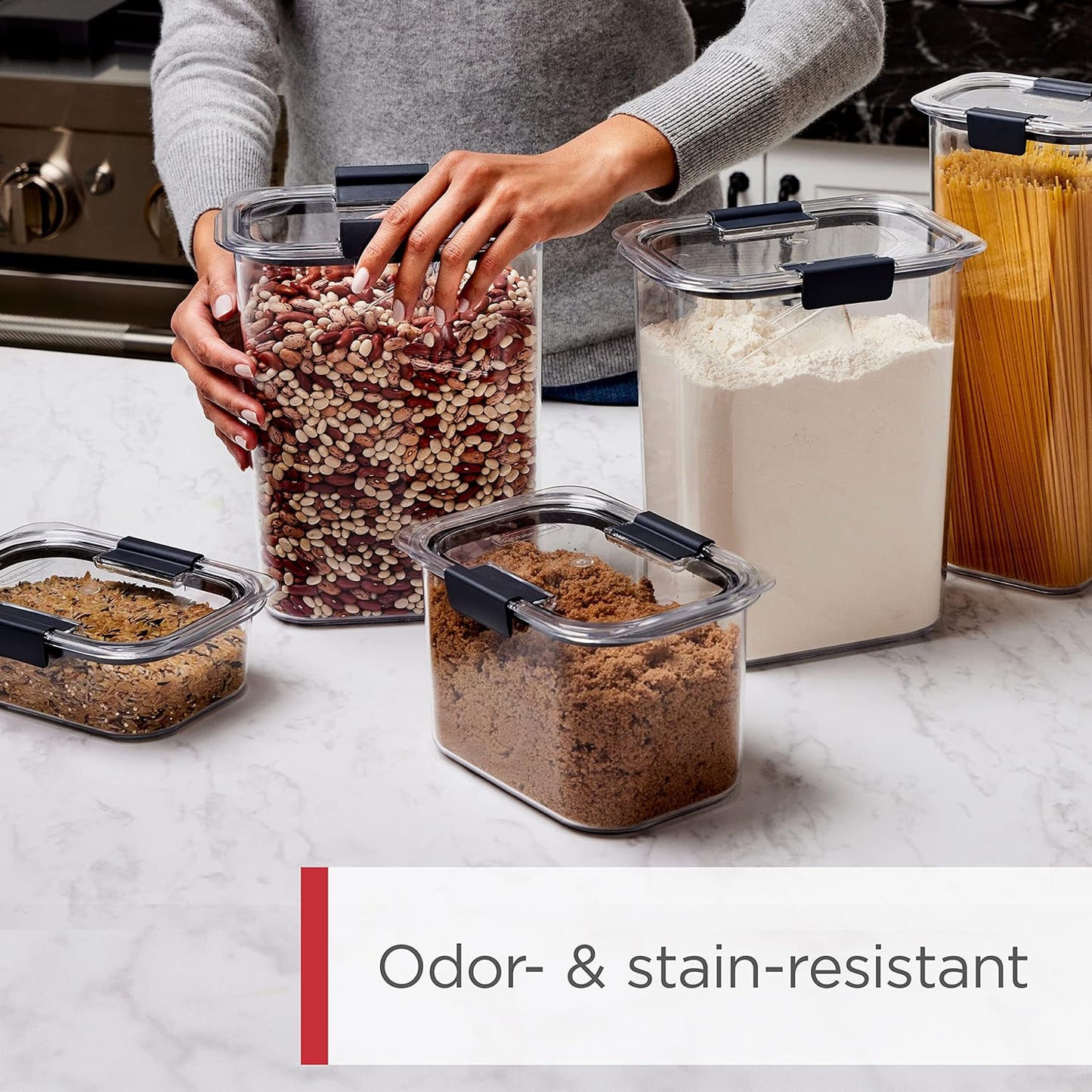 Rubbermaid Brilliance 14-Piece Food Storage Container Set - Airtight, BPA-Free for Kitchen & Pantry Organization