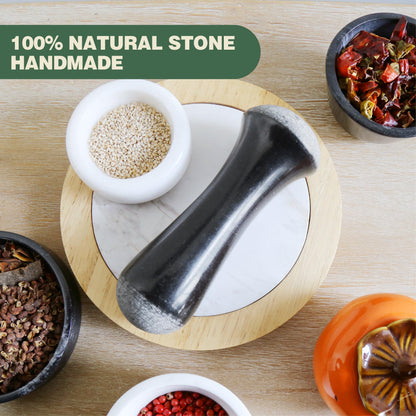 Black Granite Pestle,Pestle Only,Replacement Pestle,5.9" Length Polished,Double Head,Use Pestle on Both Ends