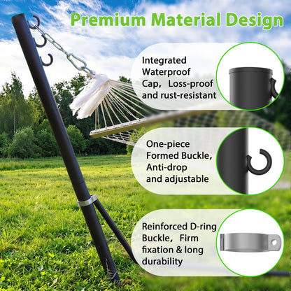Miveda Universal Hammock Stand, Heavy Duty Adjustable 8-12FT Steel Hammock, 600lbs, Black Hammock Stand Weather Resistant for Outdoor Yard Garden with Bag