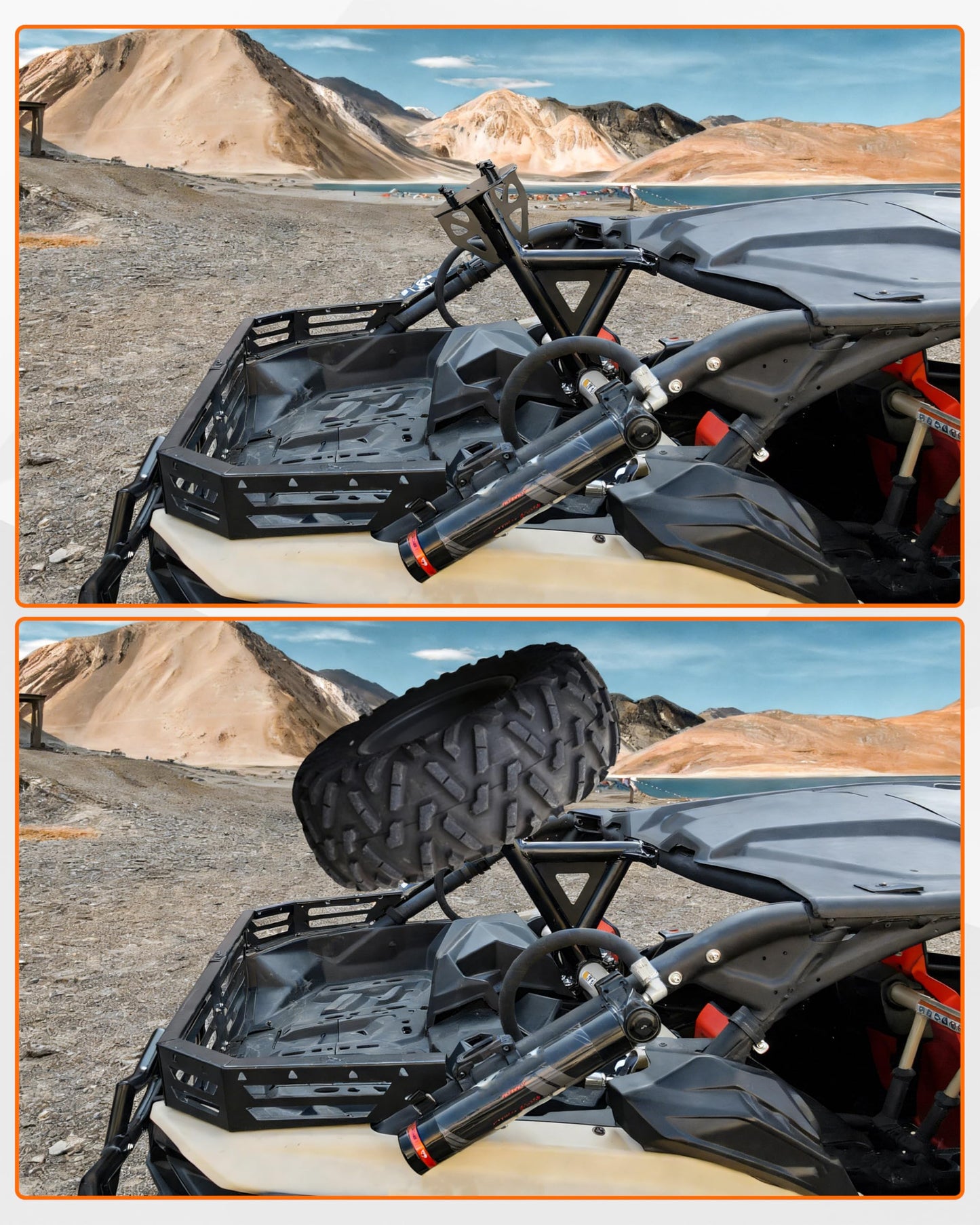 SAUTVS Heavy Duty Rear Spare Tire Carrier Mount Rack Holder for Can-Am Maverick X3 XDS XRS MAX Turbo RR 2017-2026 Accessories