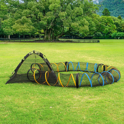 Cat Play Tunnel-2 Packs for Indoor and Outdoor, Cat Play House, Cat Enclosures Easy to Connect with Two Zipper Doors,Product Size 67'' x 18'',2pcs /Set Plus 2pcs /Set