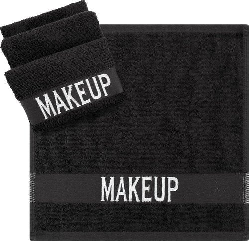 Cotton Paradise Makeup Remover Towels - 100% Cotton, Soft Black Face Cloths | 12x12 Inch, 4 Pack