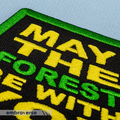 EMBROVERSE May The Forest Be with You Travel Patch - Funny Embroidered Iron On Patches - Size: 3.9 x 2.4 inches