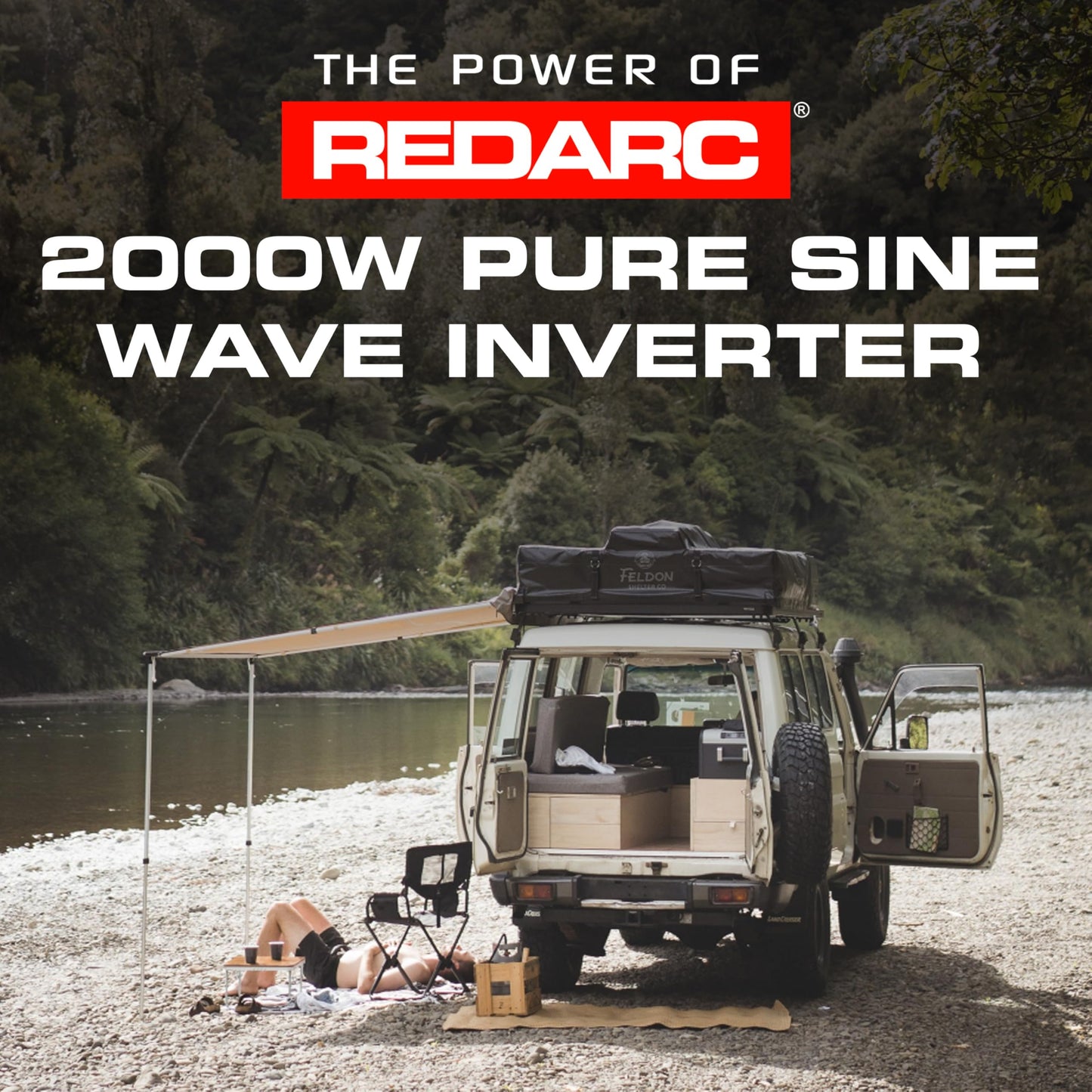 REDARC 2000W Pure Sine Wave Inverter, 12V DC to 110 / 120V AC Power Converter, Portable Power Inverter, Connects to Car Battery System, Adapter for Camper, RV, Truck, Off-Grid Camping