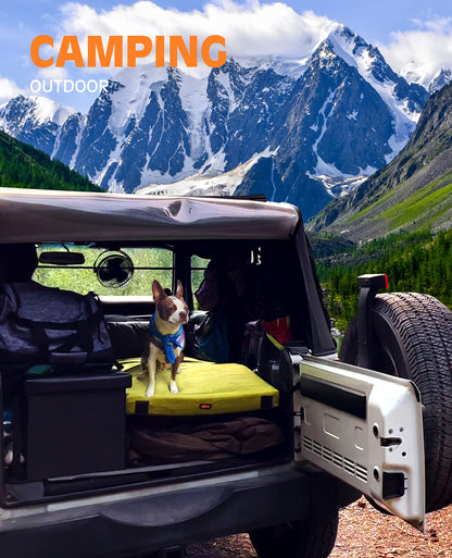 Gaialoop 3 Inch Memory Foam Camping Mattress, Dual Layer Thick Sleeping Camp Pad for Car Tent Cot, Roll-Up Portable Glamping Floor Bed for Guests Sleepover[Twin XL: 80 * 38 * 3"]