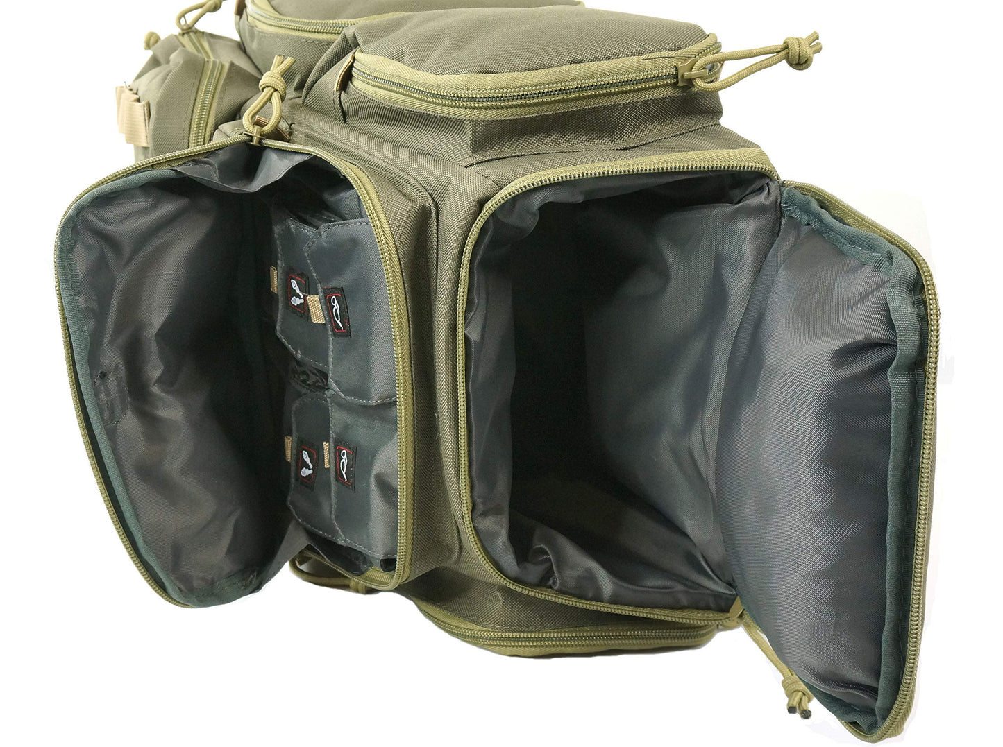 NiceAndGreat Tactical Lockable Range Backpack with 5 Pouches & Free USA Flag Patch Khaki