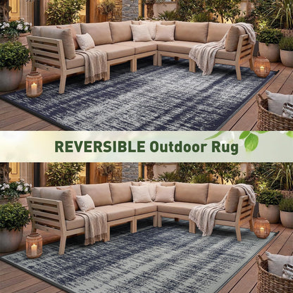 MontVoo Outdoor Rug Waterproof 9x18ft Outdoor Patio Rug Mat Reversible Plastic Straw Outside Rug Carpet Outdoor Rugs for RV Camping Picnic Beach Balcony Porch Deck