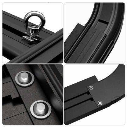 WILDROAD Aluminum Roof Platform, 63" x 47" Universal Flat Roof Rack Heavy Duty Roof Rack Platform with 10 Sets Eye Bolt Nut and T-Screws Anchoring Kit Fits for SUV, Truck