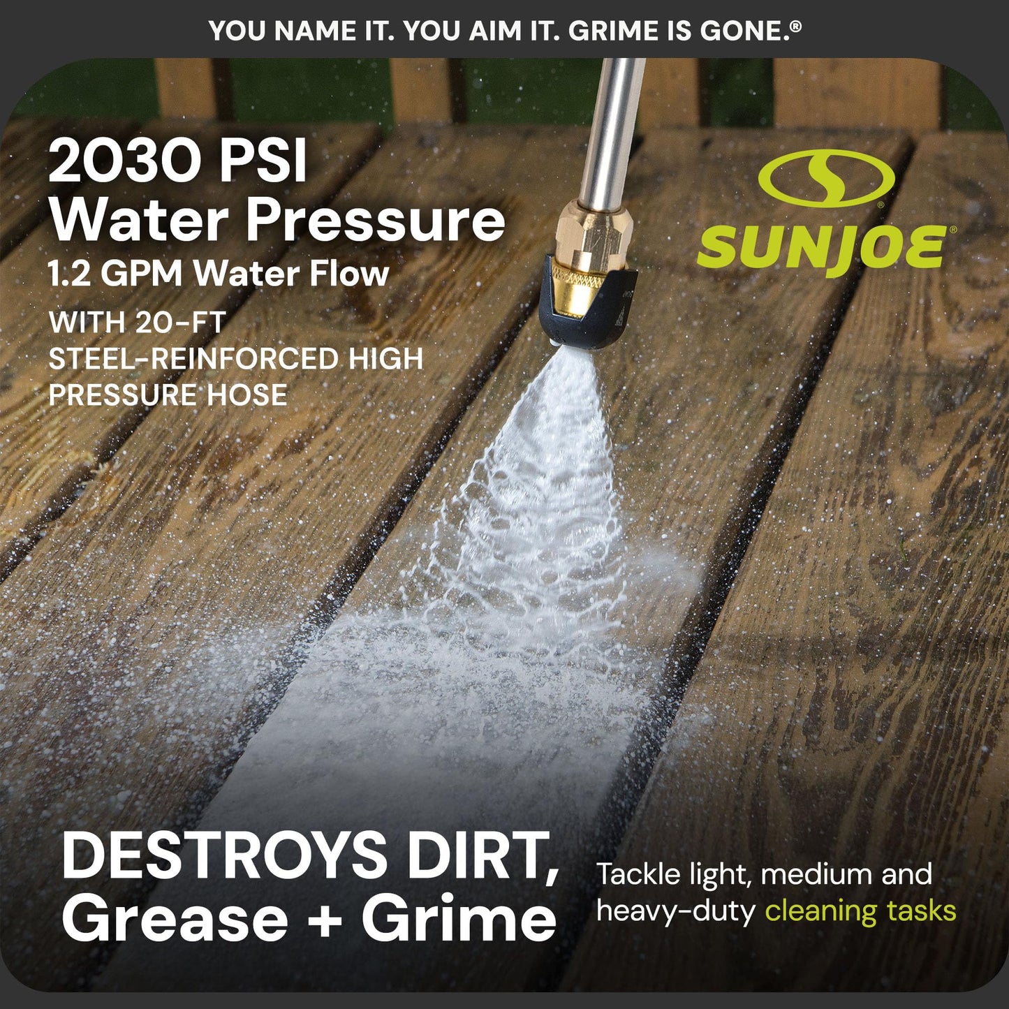 Sun Joe Pressure Washer, Electric Power Washer, Heavy-Duty 2500 Max PSI (2030 PSI PWMA Rated)-Portable Cleaning & Washing Machine System with Patios & Sidewalks, SPX3000