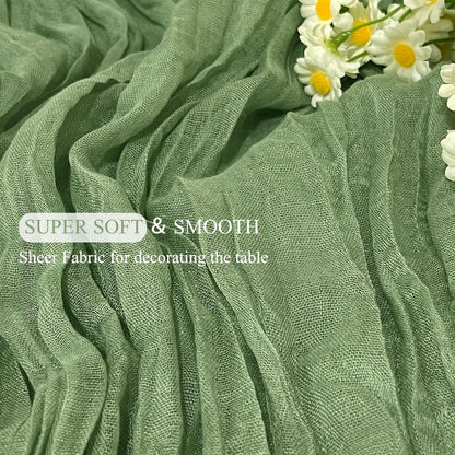 12Pack Sage Green Cheese Cloth Table Runner 10Ft Cheesecloth Table Runner Boho Gauze Table Runners Sage Green Wedding Decor for Party Bridal Shower Thanksgiving Christmas