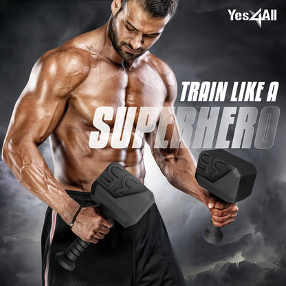 Yes4All Kettlebell Special Shape, Upgraded &Multifunctional for Advanced Training, Solid Cast Iron Powder Coated, Anti Slip Handle Strength Training Equipment