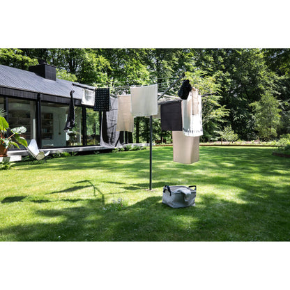 Brabantia Topspinner Outdoor 4 Arm Spinning Clothesline (164 ft/Ø 1.8") Rotating, Folding Clothes Drying Rack + Ground Spike (Anthracite)