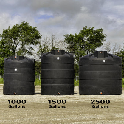 Elkhart Plastics 2500 Gallon Vertical Water Storage Tank, Plastic Water Tank for Collection, Holding, and Storage, UV-Resistant, for Rainwater Harvesting, Agricultural, RV, Emergency, and General Use