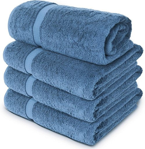 Chakir Turkish Linens | Luxury 100% Cotton Turkish Towels - Soft & Absorbent, Extra Large (30x60 Inches, Set of 4 - Wedgewood)