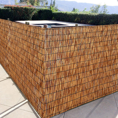 Drydiet 3.28ft x 50ft Natural Reed Fencing Bamboo Privacy Screen Balcony Reed Fence for Garden Curtain Bamboo Screen Fencing for Outdoor Backyard Patio