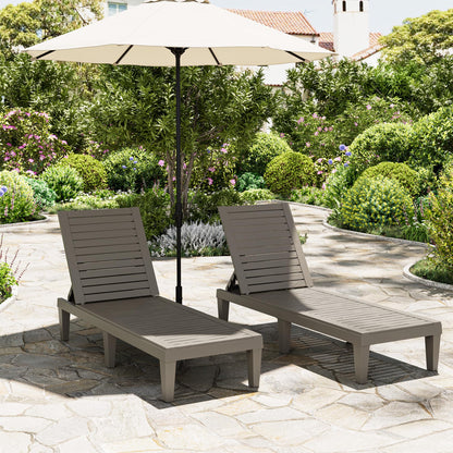 Lounge Chair,Pool Lounge Chairs Set of 2,Lounge Chair Outdoor,Waterproof Sun Loungers Chair,5-Positions Adjustable Outdoor Lounge Chairs for Garden Beach Patio Poolside Lawn Deck,Striped Grey