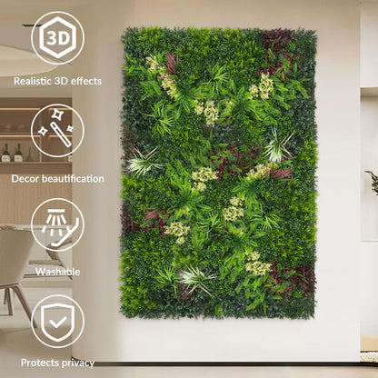 DOPGIB Artificial Ivy Boxwood Roll: 48"x120" UV Resistant Green Leaves Faux for Interior Backdrop,Garden and Indoor Outdoor Wall&Fence Covering Privacy, Party Wall Greenery Decor