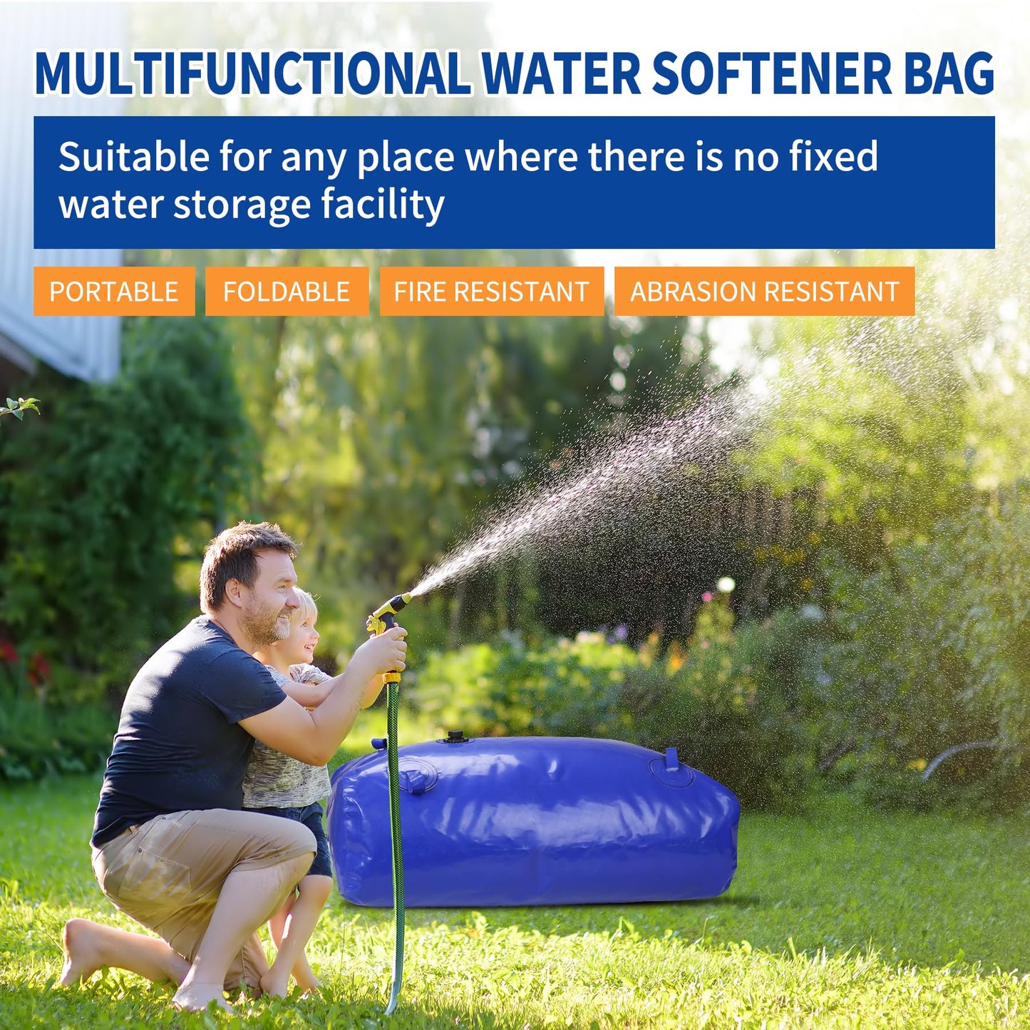2000 L/528 gal Water Bladder Storage Containers, Foldable Portable Water Tank Large Capacity Soft Water Bag, Drought Resistance, Fire Prevention, Emergency Water