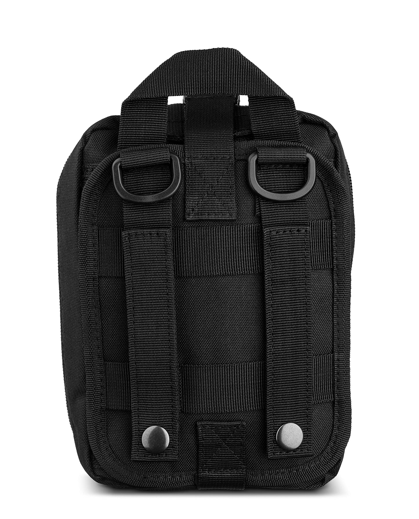 Scherber Premium IFAK Kit Trauma Pack | HSA/FSA Approved | SOF Tourniquet, QuikClot 4x4 HyFin Chest Seal, Israeli Bandage | Fully Stocked MOLLE Pouch for Gunshot, Bleeding, Major Wound Care (Black)