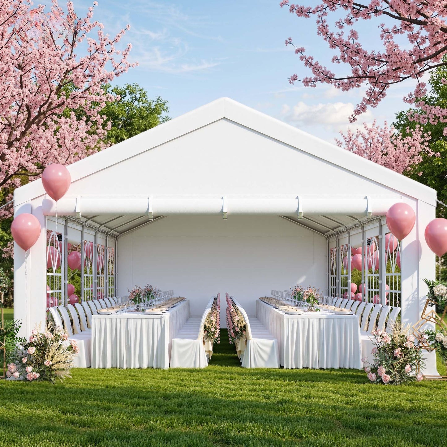 YITAHOME 20x40FT Party Tent Heavy Duty Wedding Tent Event Shelters Outdoor Canopy Upgraded Galvanized Steel Carport with Removable Sidewall Windows for Commercial and Parties
