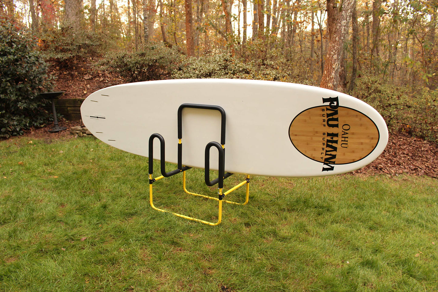 Suspenz Double-Up SUP Stand, Holds 2 Stand Up Paddle Boards or Surfboards, Yellow (22-9936)