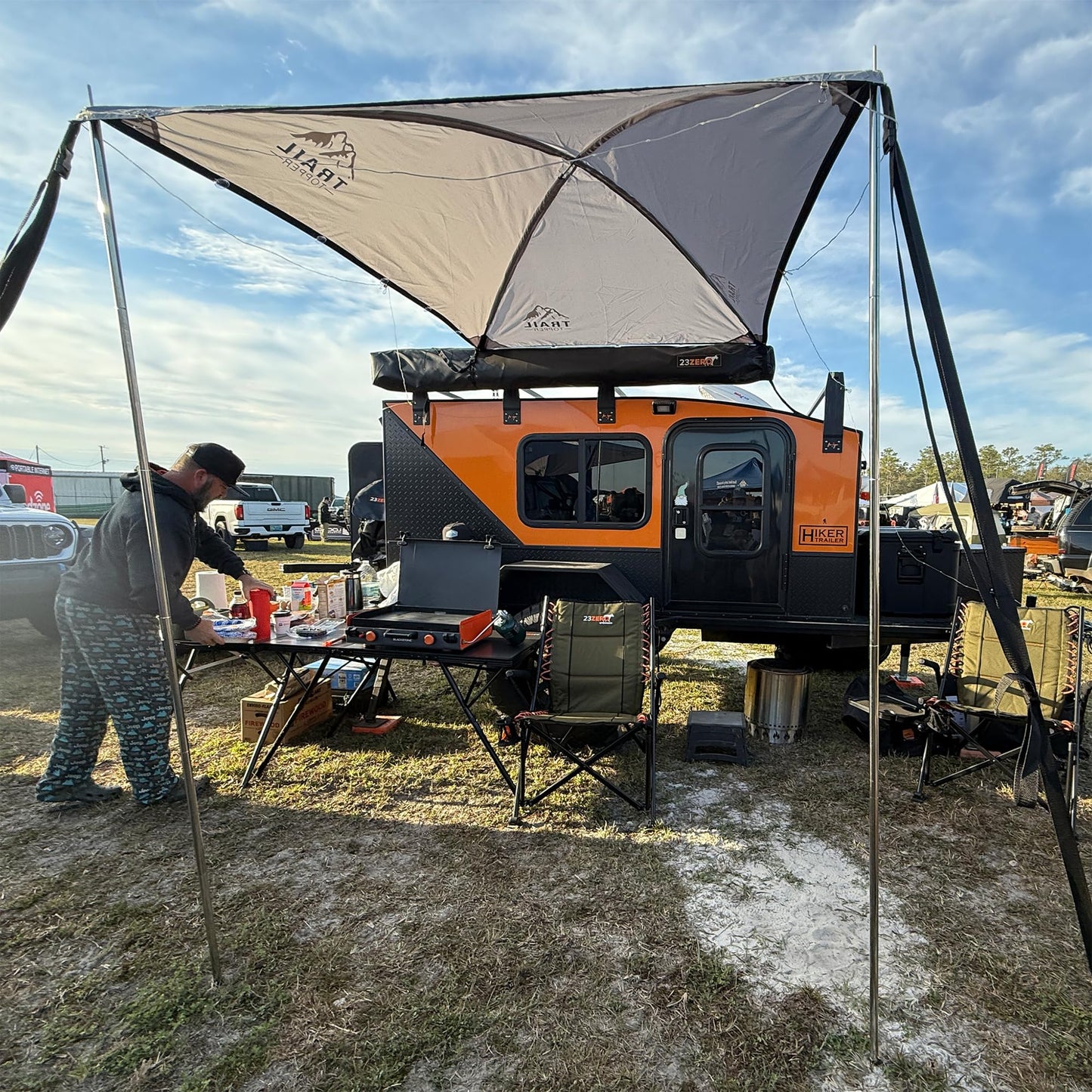 JFTops Overland Trail Topper™ Awning, 200D Polyester Ripstop Fabric, 8' x 7', UPF 50+, Waterproof, 9 lbs