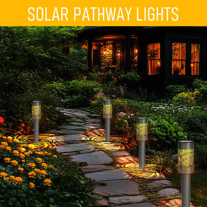 Dazzle Bright Solar Pathway Lights, 12 Pack LED Warm White, Waterproof, Black, Model SOLAR-B