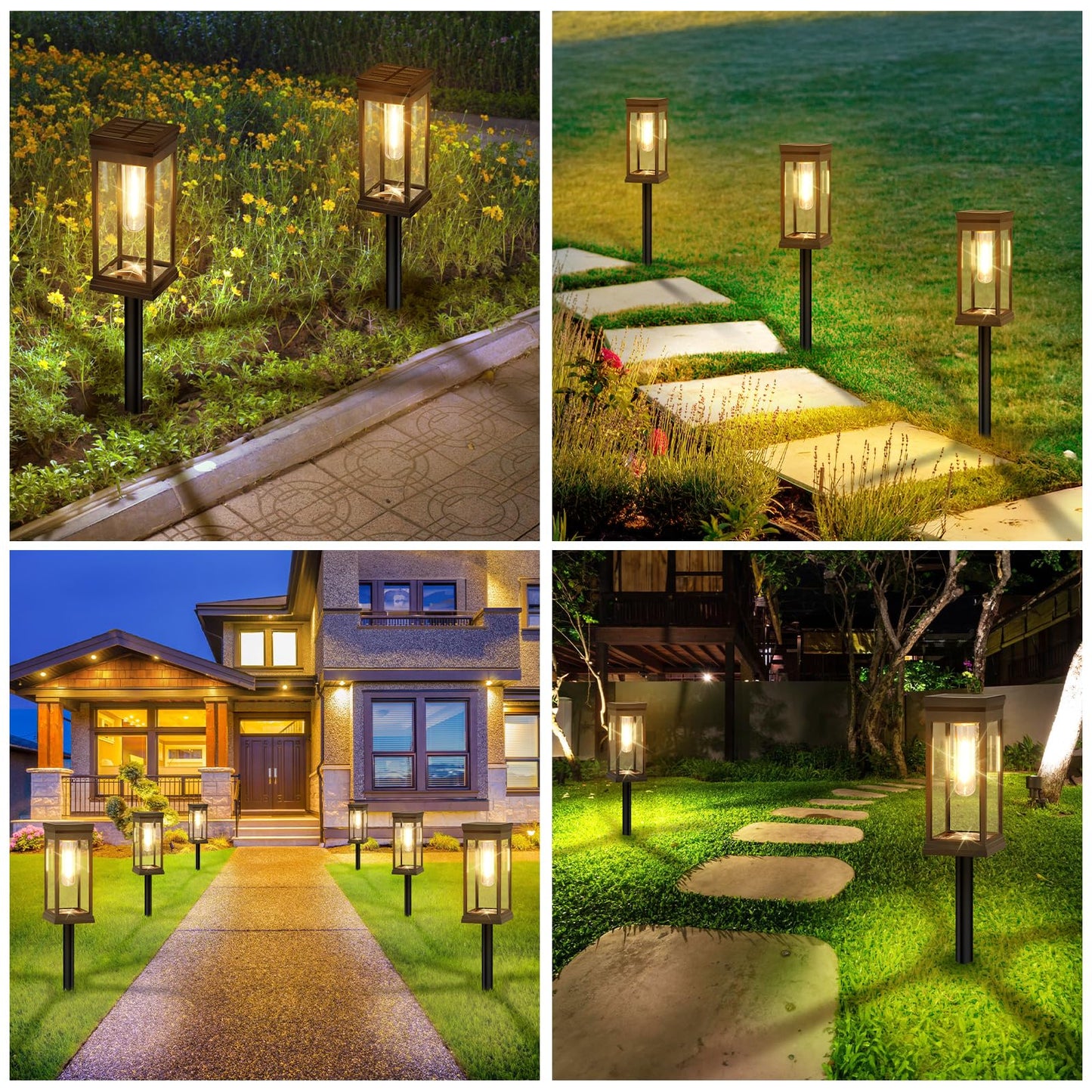 BesLowe Upgraded Solar Pathway Lights Outdoor, 12-Pack Large LED Solar Light Outdoor Waterproof, Super Bright Outside Lights for Yard, Sun-Powered Landscape Lighting for Garden Walkway, Warm White