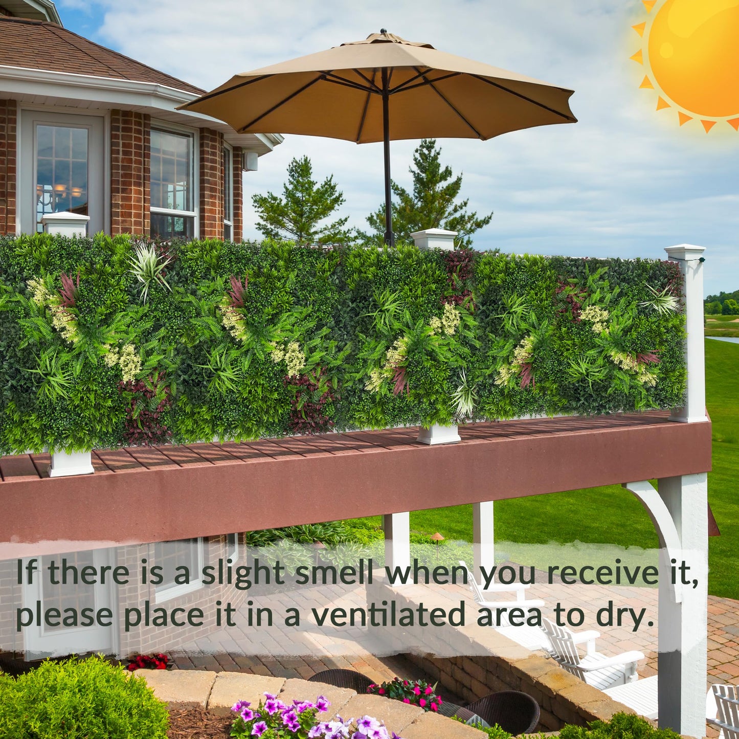 DOPGIB Artificial Ivy Boxwood Roll: 48"x120" UV Resistant Green Leaves Faux for Interior Backdrop,Garden and Indoor Outdoor Wall&Fence Covering Privacy, Party Wall Greenery Decor