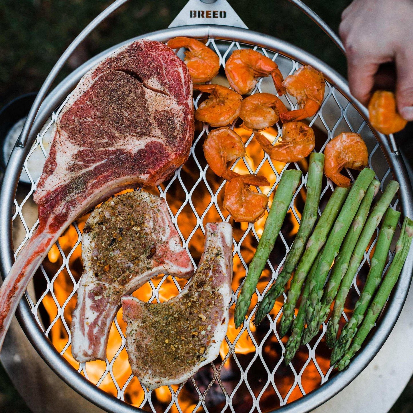 Outpost Grill 19 - Campfire Grill- Breeo X Series Accessory - Stainless Steel, Durable, USA Made - Campfire Grate - Camping Cooking Rack - Fire Pit Accessories