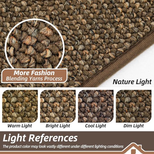 BEQHAUSE Dirt Trapper Door Mat - Non-Slip, Washable, Dirt Resistant | 24" x 60", Brown Entryway Mat