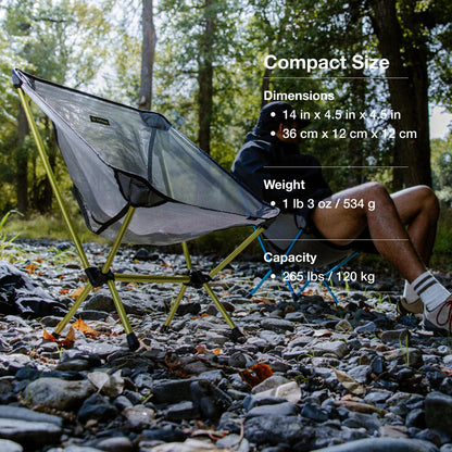 Helinox Chair Zero LT, 1.12 lbs Lightweight Camping Chair, Durable Ripstop, Compact Size, Portable and Packable Seat, Strong and Ultralight Frame, Backpacking Travel Essential, Cyan