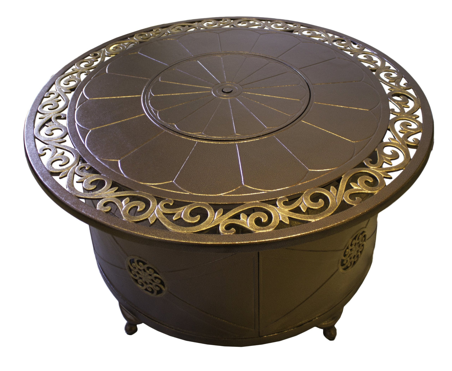 Hiland 48'' Cast Aluminum Propane Fire Pit Table, 42K BTU's, Round