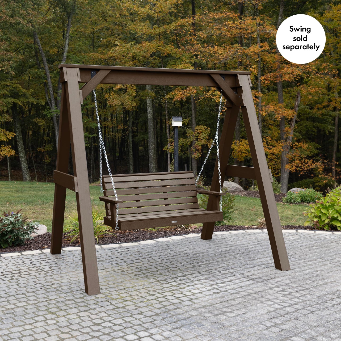 Highwood Heavy Duty, Weather Resistant A-Frame Porch Swing Stand, Weathered Acorn