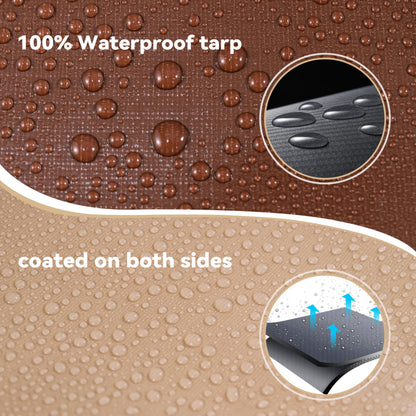 MVPNET 18x24 FT Tarp 22 mil Extreme Heavy Duty Waterproof tarps,Brown&Beige Multipurpose Outdoor Tarpaulin Tear-Proof&UV-Resistant,for Canopy,Camping,Roof,Trailer, Etc