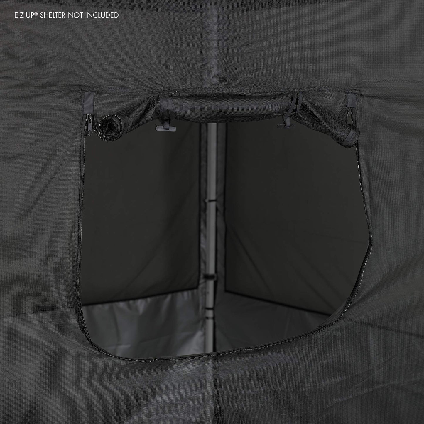E-Z UP Food Booth Sidewall Kit, Set of 4, Fits 10' x 10' Straight Leg Canopy (Canopy/Shelter NOT Included), Includes 2 Roll-Up Serving Windows, Commercial Grade Mesh, Black