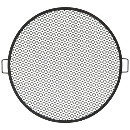 Sunnydaze X-Marks Outdoor Fire Pit Grill Grate for Cooking - Round Fire Pit Grate - Steel Campfire BBQ Grill with Handles - 36-Inch