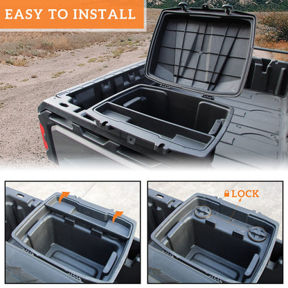 SAUTVS Double Layer Cargo Storage Box for Can-Am Defender/Commander, Removable Rear Cargo Box Bed Trunk Storage Bin for Can Am Defender HD5 HD7 HD8 HD9 HD10 Max/Commander Accessories
