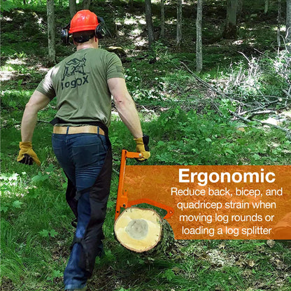 LogOX Hauler - 21” Cant Hook Log Roller and Carrier | Orange Powder-Coated Log Hauler Hand Tool for Firewood Harvesting, Brush or Tree Removal. (Patented, Made in USA, With A Warranty)