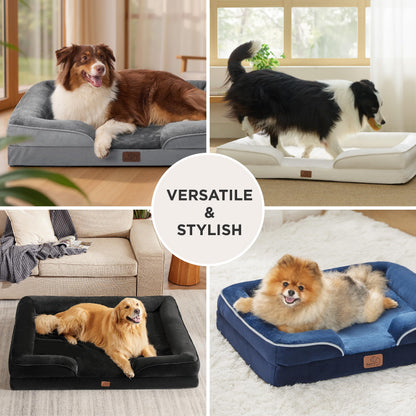 Bedsure XL Plus Orthopedic Dog Bed for Extra Large Dogs - Washable XLarge Dog Cat Bed Waterproof, Comfort Dogs Couch Sofa with Washable Removable Cover, Pet Bed with Nonskid Bottom, Dark Grey, 48"