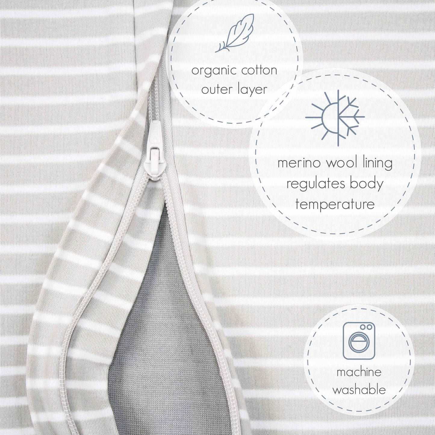 Woolino 4 Season Baby Sleep Bag or Sack with feet, Australian Merino Wool and Organic Cotton, Toddler Sleeping Bag, 18-36m, Space (Glow In The Dark)