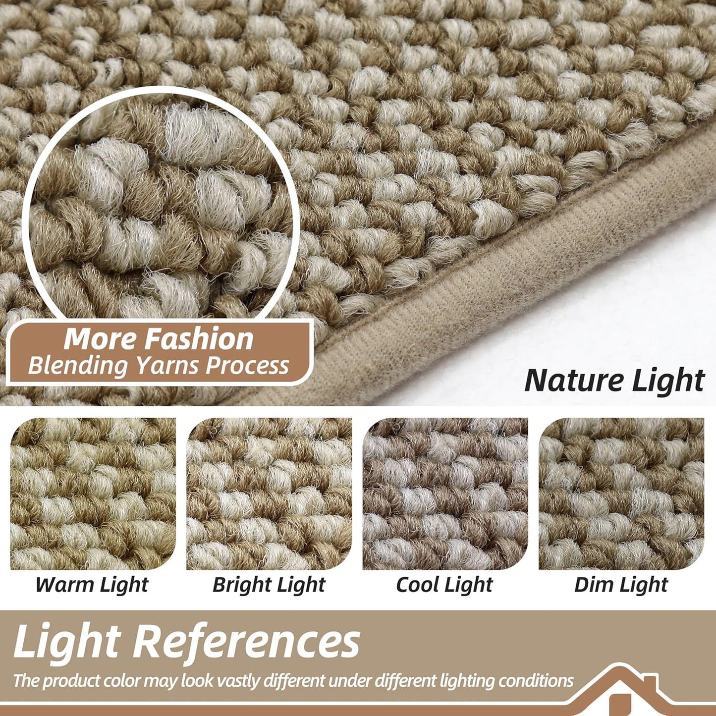 BEQHAUSE Dirt Trapper Door Mat - Non-Slip, Washable, Absorbent Entrance Mat | 20" x 32", Light Beige