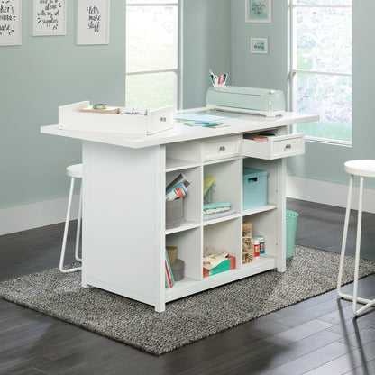 Sauder Craft Pro Series Craft Table/ Pantry cabinets, White finish